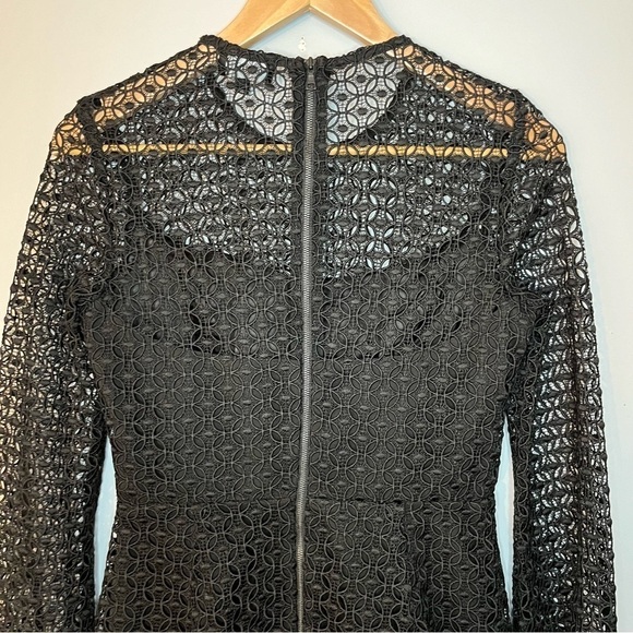 Bardot X Revolve Savannah Long Sleeve Carbon Black Lace Mini Dress Size Small - Picture 14 of 16